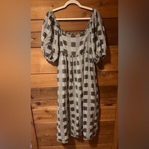 Plaid Puff Sleeve Neuflora Dress